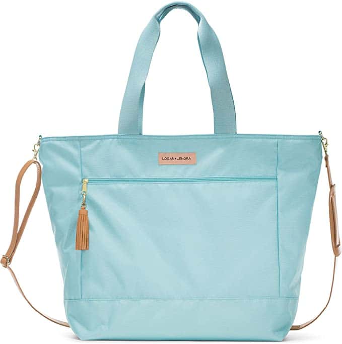 Logan + Lenora Weekender - Waterproof Travel Tote with Trolley Sleeve (Aqua)