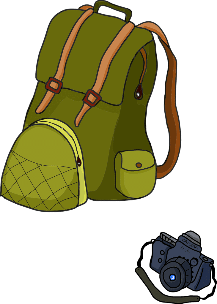 backpack, camera, cartoon-1296390.jpg