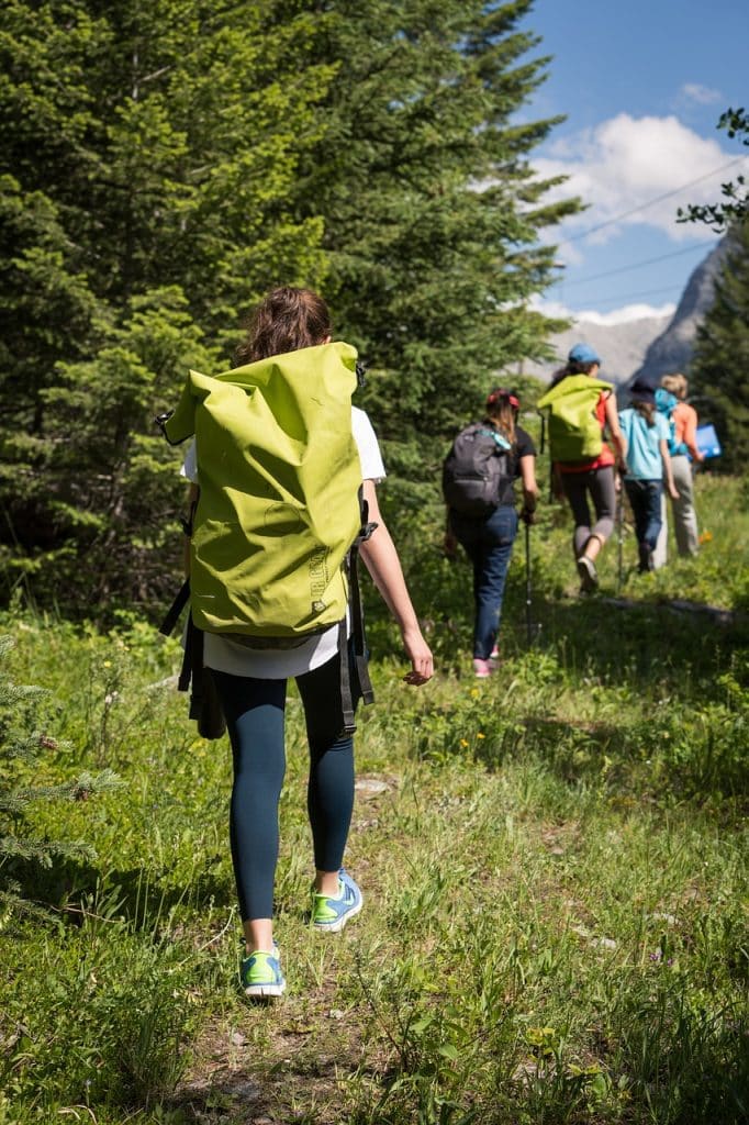 hiking, backpack, mountains