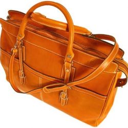 Floto Casiana Tote in Orange Leather - luggage, travel bag, leather bag