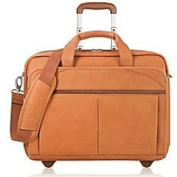 Solo New York Walker Leather Rolling Laptop Bag, Tan